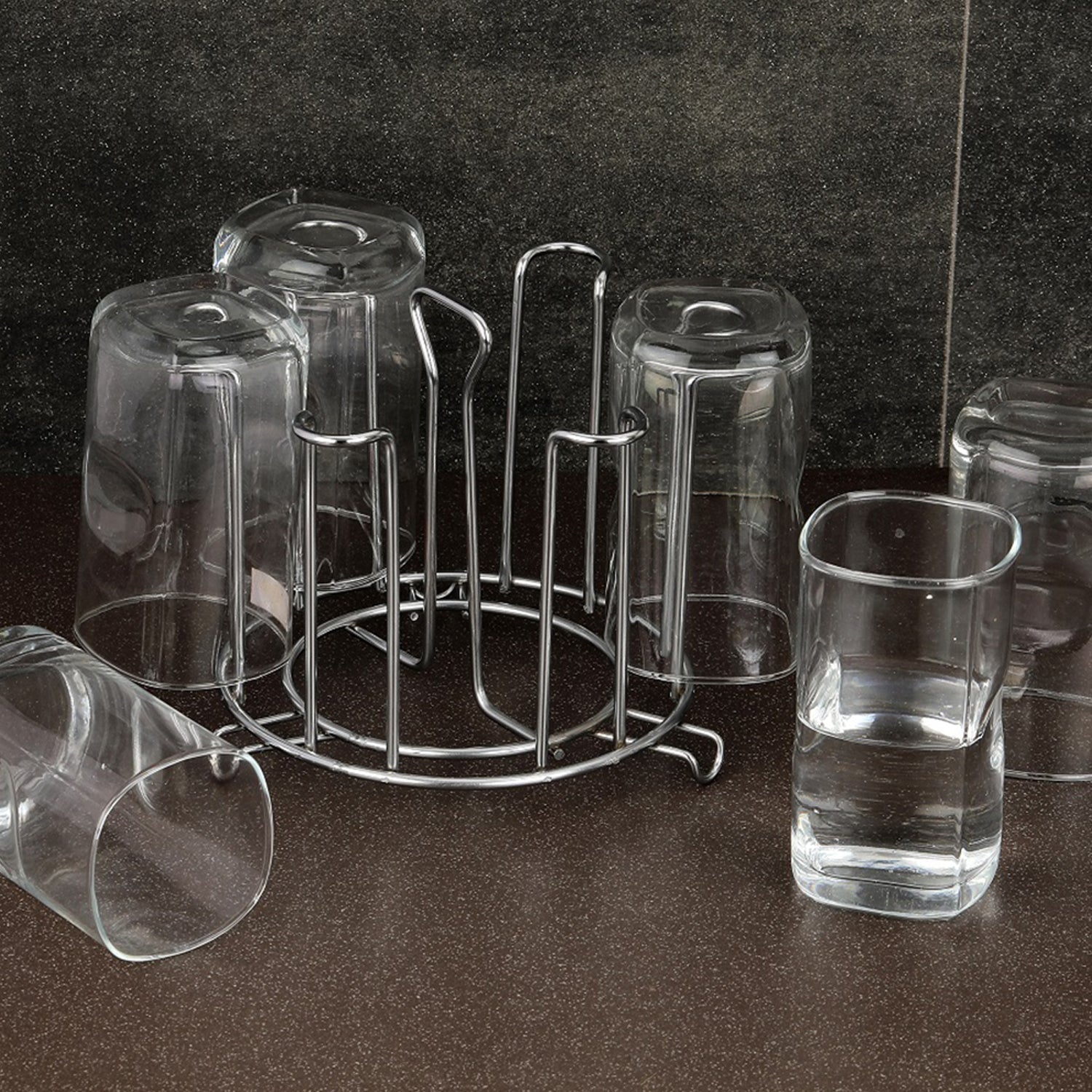 Edelstahl-Glasständer – Runder Küchenhalter