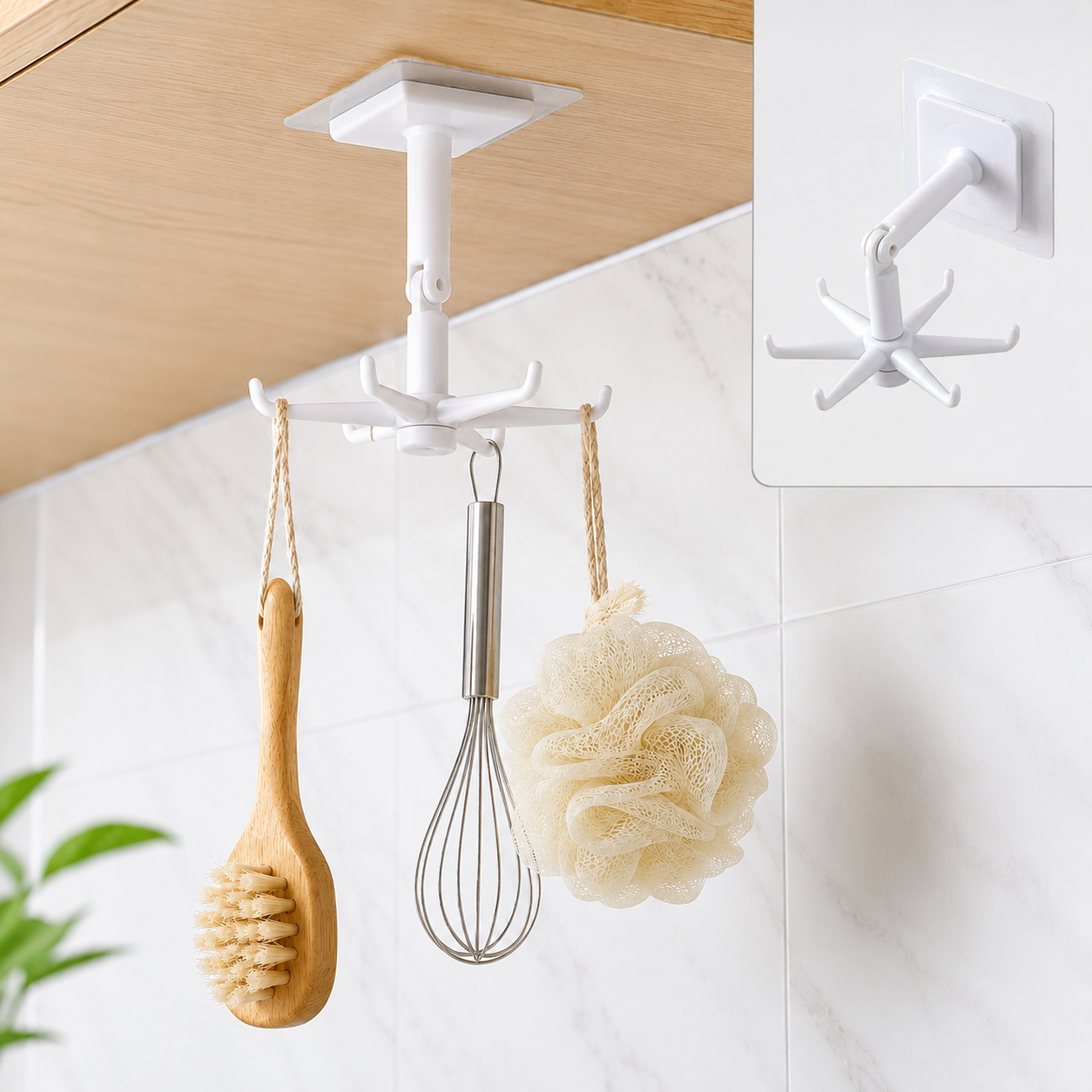 Selbstklebender Wandhaken – 360° drehbar & wasserdicht