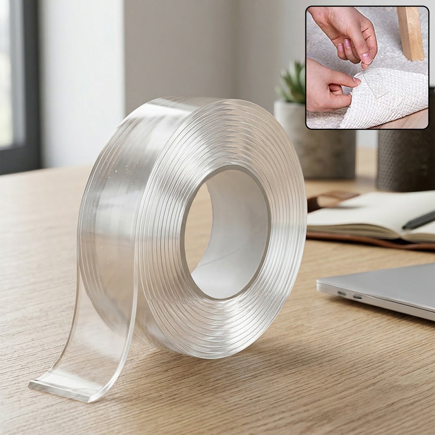 Hochleistungsfähiges, transparentes Nano-Klebeband – wiederverwendbar und mit starker Haftung